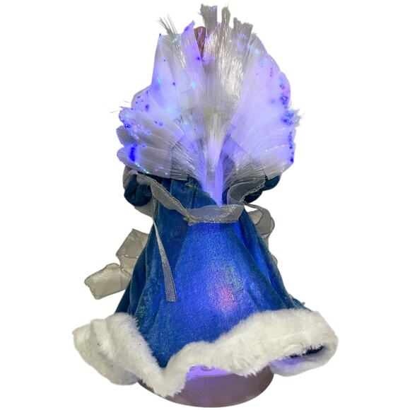 Fiber Optics Angel Tree Topper Vintage Blue & White Holiday Christmas Decor 12” - Picture 8 of 11